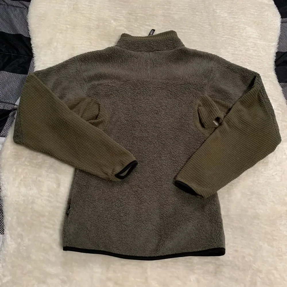 cabelas Mens 1/4 Green‎ Pullover Small Sweater fleece Hunting Outdoors
